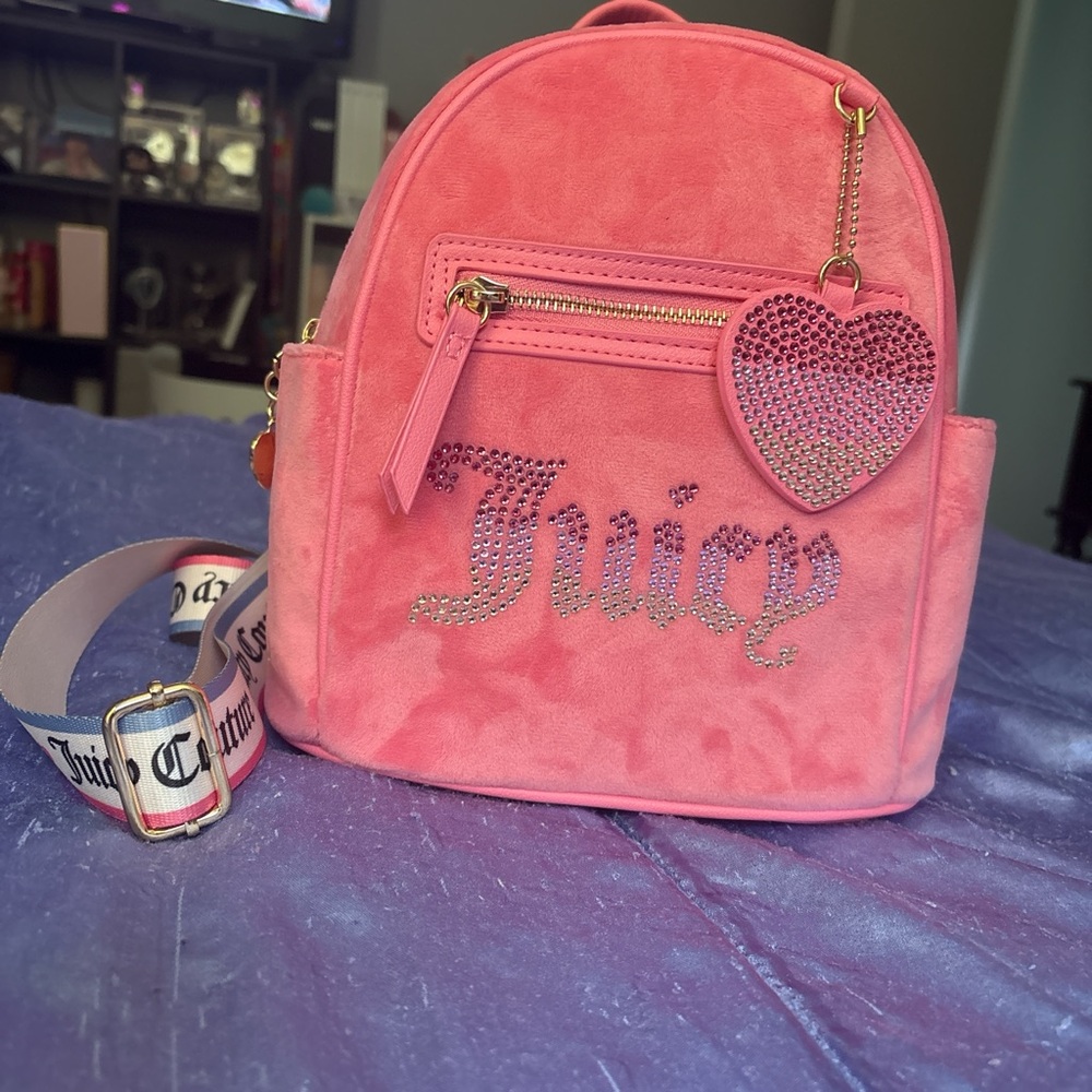 Juicy Couture Pink Rhinestone Embellished mini backpack